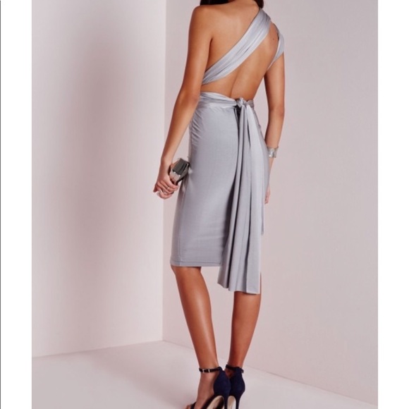 Missguided Multiway Slinky Midi Dress - Picture 3 of 4
